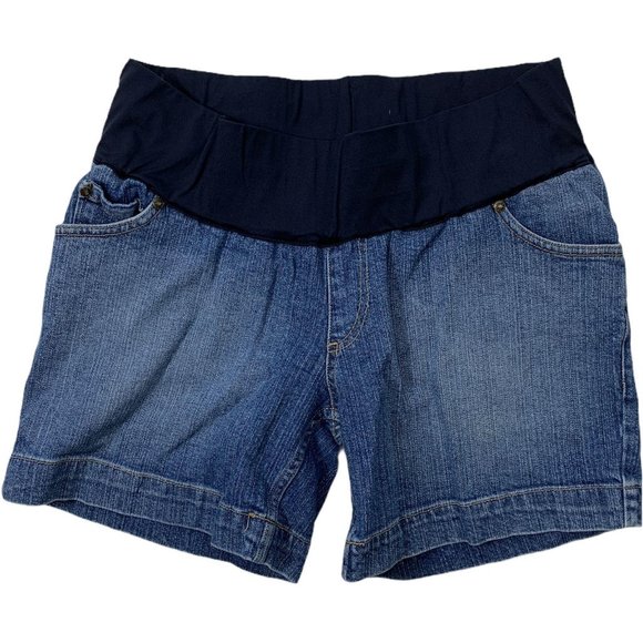 Liz Lange Small Denim Shorts Maternity Jean Belly - Picture 1 of 3